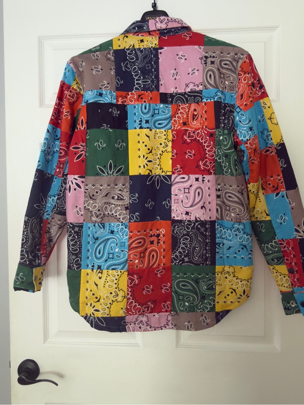 40s & Shorties Patchwork Bandana Button-Up Shirt/jacket in Multicolor sz small - Picture 7 of 8